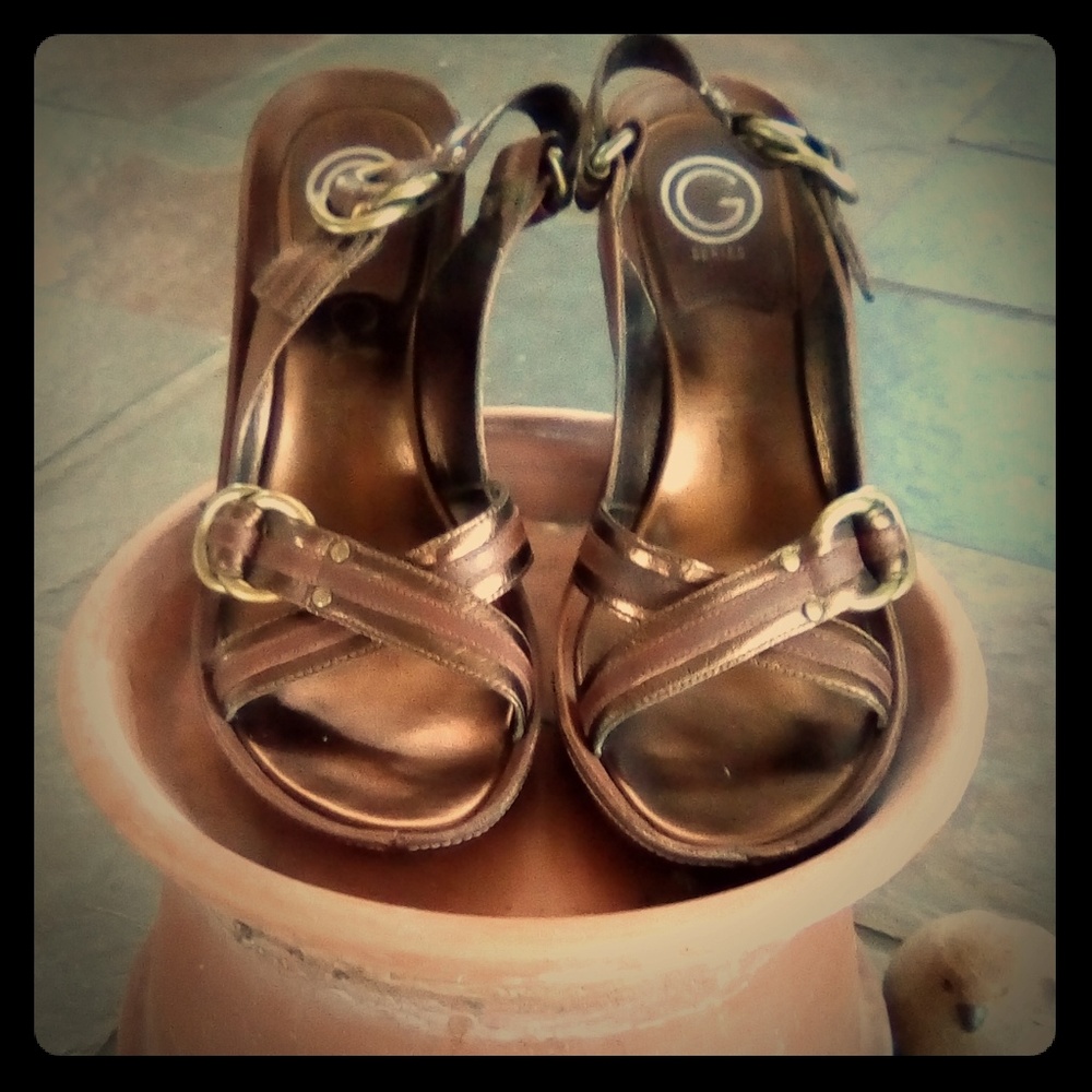 Nike Air Cole Haan Wedge sandals bronze 7.5